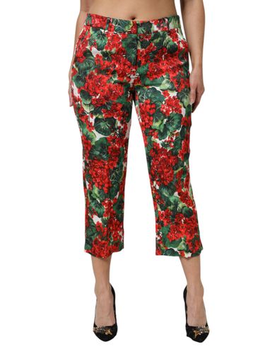 Floral Print Cropped Women's Pants - Dolce & Gabbana - Modalova