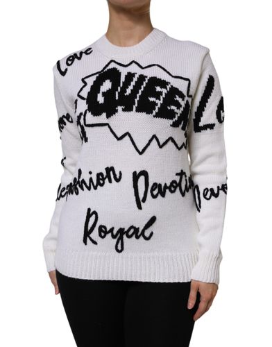 Wool Knit Crew Neck Pullover Women's Sweater - Dolce & Gabbana - Modalova