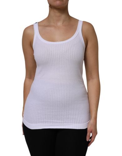 Cotton Round Neck Sleeveless Tank Women's Top - Dolce & Gabbana - Modalova