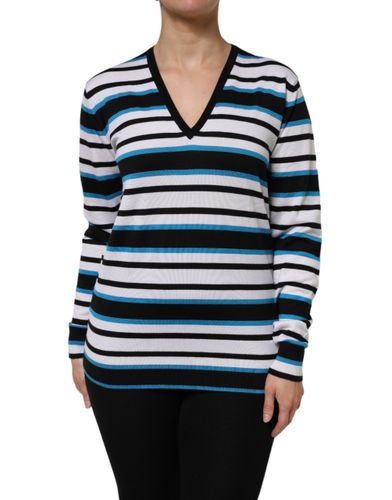 Stripes Long Sleeves V-neck Women's Top - Dolce & Gabbana - Modalova
