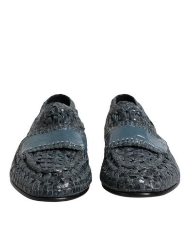 Woven Leather Slip On Loafers Men's Shoes - Dolce & Gabbana - Modalova