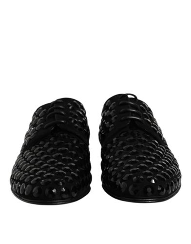 Suede Strass Derby Formal Men's Shoes - Dolce & Gabbana - Modalova