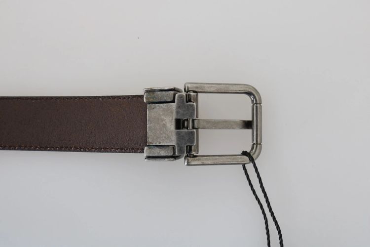 Blue Perforated Leather Buckle Men's Belt - Dolce & Gabbana - Modalova
