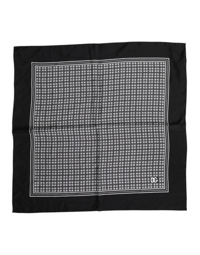 Black White Patterned Square Foulard Men's Scarf (Pre-Owned) - Dolce & Gabbana - Modalova