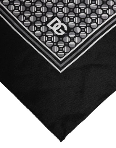Black White Patterned Square Foulard Men's Scarf (Pre-Owned) - Dolce & Gabbana - Modalova