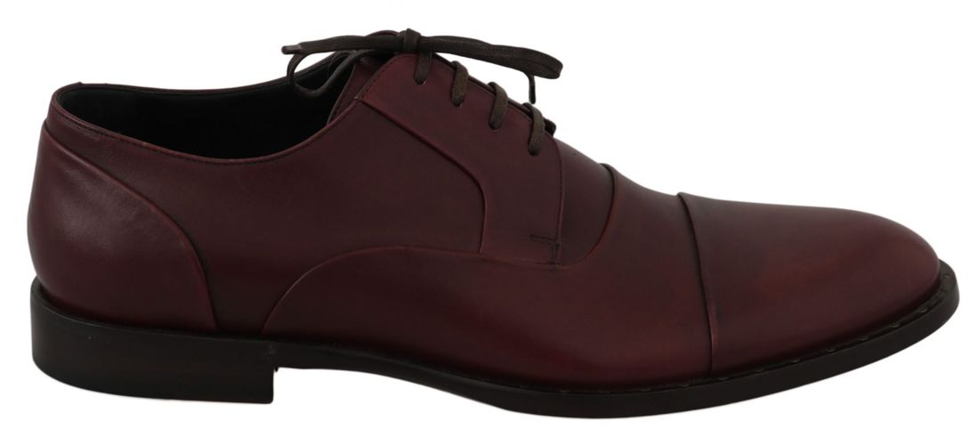 Red Leather Derby Formal Men's Shoes - Dolce & Gabbana - Modalova