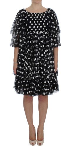 White Polka Dotted Ruffled Women's Dress - Dolce & Gabbana - Modalova