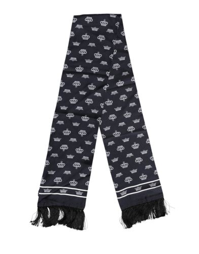 Silk Crown Fringes Men Foulard Men's Scarf - Dolce & Gabbana - Modalova