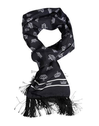 Silk Crown Fringes Men Foulard Men's Scarf - Dolce & Gabbana - Modalova
