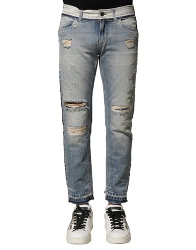 Light Tattered Straight Men Denim Men's Jeans - Dolce & Gabbana - Modalova