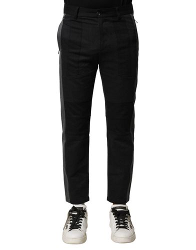 Gray Cotton Tapered Men Men's Pants - Dolce & Gabbana - Modalova