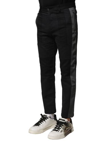 Gray Cotton Tapered Men Men's Pants - Dolce & Gabbana - Modalova