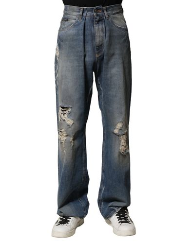 Cotton Tattered Men Denim Men's Jeans - Dolce & Gabbana - Modalova