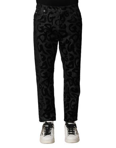 Cotton DG Logo Straight Men Denim Men's Jeans - Dolce & Gabbana - Modalova