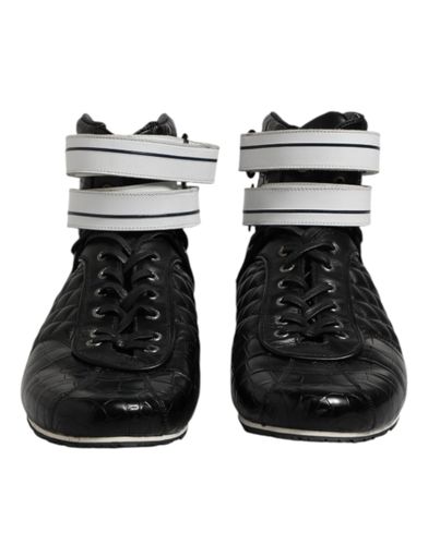Quilted Leather Lace Up Sneakers Men's Shoes - Dolce & Gabbana - Modalova