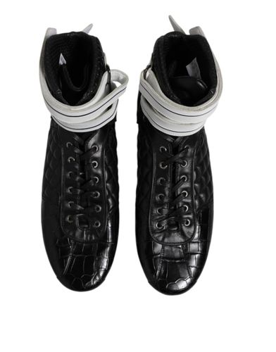 Quilted Leather Lace Up Sneakers Men's Shoes - Dolce & Gabbana - Modalova