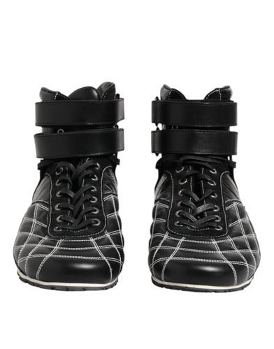 Quilted Leather Lace Up Sneakers Men's Shoes - Dolce & Gabbana - Modalova
