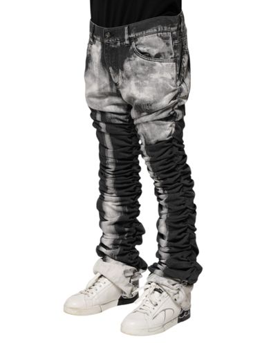 Tie Dye Straight Denim Men's Jeans - Dolce & Gabbana - Modalova