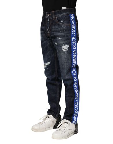 Dark Tattered Skinny Denim Men's Jeans - Dolce & Gabbana - Modalova