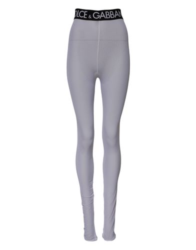 Nylon DG Logo Mid Waisted Leggings Women's Pants - Dolce & Gabbana - Modalova