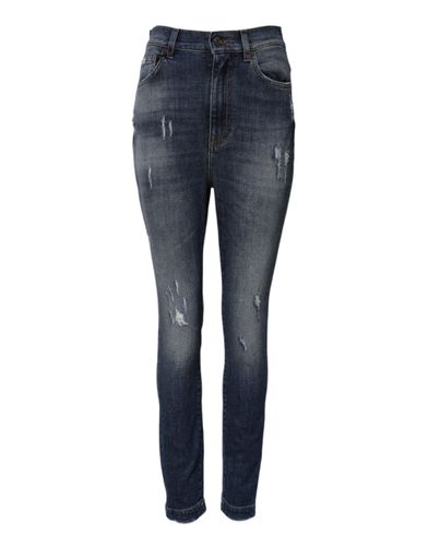 Washed Cotton High Waisted Denim Women's Jeans - Dolce & Gabbana - Modalova