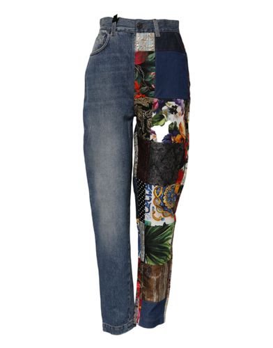 AMBER Patchwork High Waist Denim Women's Jeans - Dolce & Gabbana - Modalova