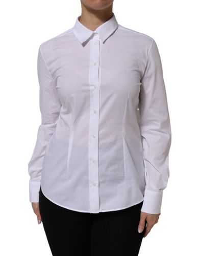 Cotton Long Sleeves Collared Top Women's Shirt - Dolce & Gabbana - Modalova