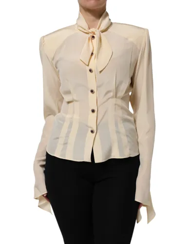 Light Silk Ascot Collared Blouse Women's Top (Pre-Owned) - Dolce & Gabbana - Modalova