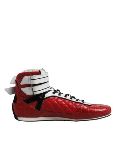 Quilted Leather Lace Up Sneakers Men's Shoes - Dolce & Gabbana - Modalova