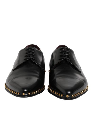 Leather Studded Derby Men Dress Men's Shoes - Dolce & Gabbana - Modalova