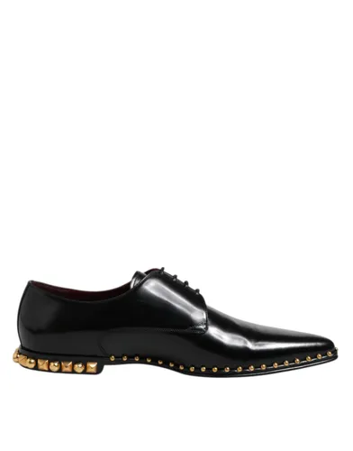 Leather Studded Derby Men Dress Men's Shoes - Dolce & Gabbana - Modalova