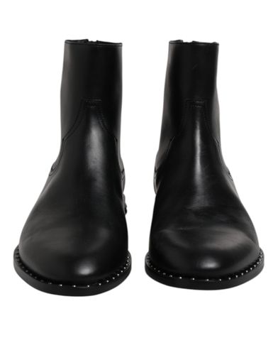 Leather Logo Ankle Boots Studded Men's Shoes - Dolce & Gabbana - Modalova
