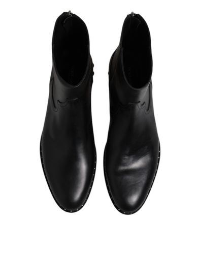 Leather Logo Ankle Boots Studded Men's Shoes - Dolce & Gabbana - Modalova