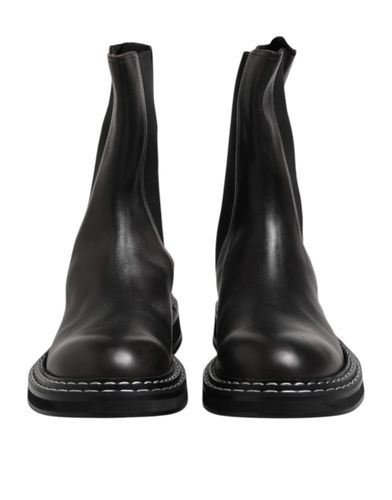 Leather Mid Calf Boots Flats Men's Shoes - Dolce & Gabbana - Modalova