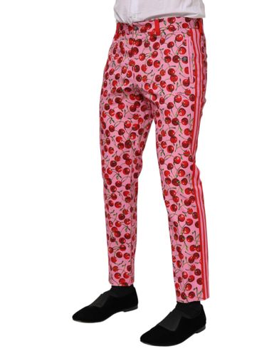 Cherry Print Cotton Dress Men's Pants - Dolce & Gabbana - Modalova