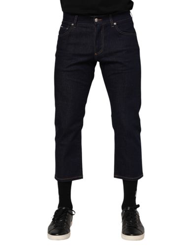Dark Cotton Logo Slim Fit Men Denim Men's Jeans - Dolce & Gabbana - Modalova