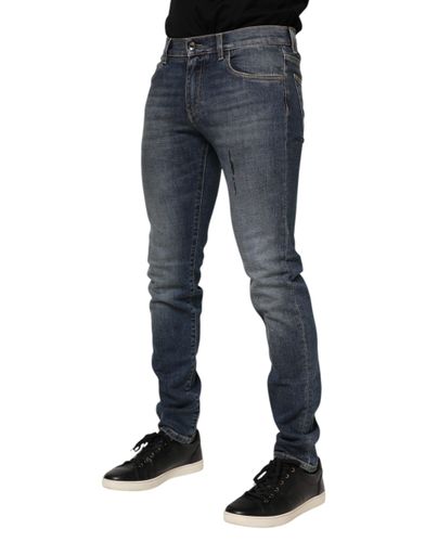 Washed Skinny Logo Plaque Men Denim Men's Jeans (Pre-Owned) - Dolce & Gabbana - Modalova
