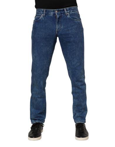 Cotton Logo Plaque Denim Men's Jeans - Dolce & Gabbana - Modalova