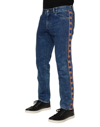 Cotton Logo Plaque Denim Men's Jeans - Dolce & Gabbana - Modalova