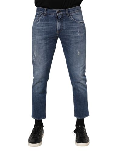 Cotton Logo Plaque Denim Men's Jeans - Dolce & Gabbana - Modalova