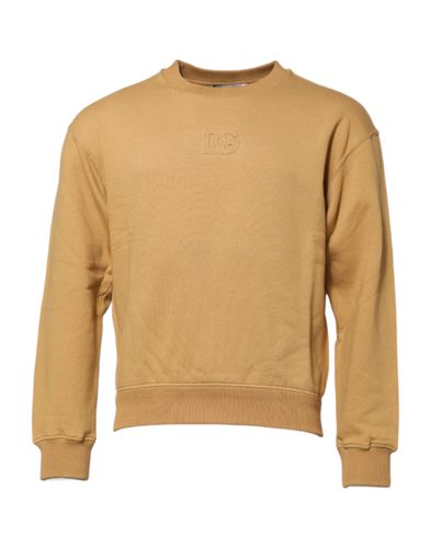 Mustard Cotton DG Embossed Pullover Men's Sweater - Dolce & Gabbana - Modalova