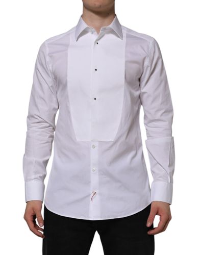 Bib Cotton Poplin GOLD Formal Men's Shirt - Dolce & Gabbana - Modalova