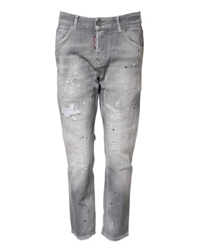 Washed Mid Waist Tapered Women's Jeans - Dsquared² - Modalova
