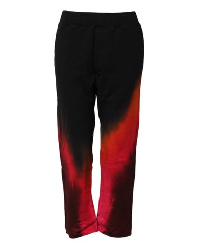 Black Red Cotton Straight Fit Jogger Women's Pants - Dsquared² - Modalova