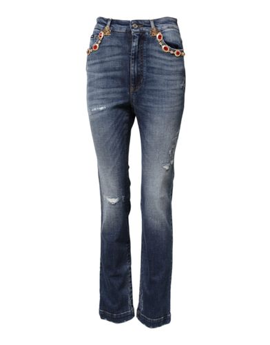 Rhinestone Embellished Denim Women's Jeans - Dolce & Gabbana - Modalova