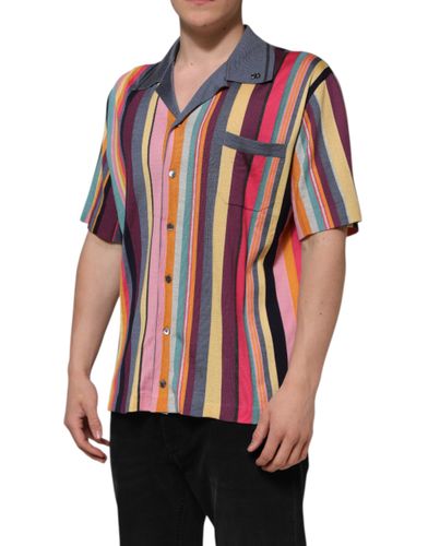 Stripes Collared Men Polo Men's T-shirt (Pre-Owned) - Dolce & Gabbana - Modalova