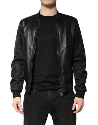 Lambskin Leather Biker Full Zip Men's Jacket (Pre-Owned) - Dolce & Gabbana - Modalova