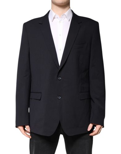 Dark Wool Single Breasted Coat Men's Blazer - Dolce & Gabbana - Modalova