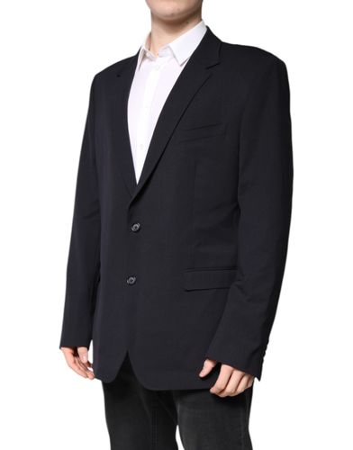 Dark Wool Single Breasted Coat Men's Blazer - Dolce & Gabbana - Modalova