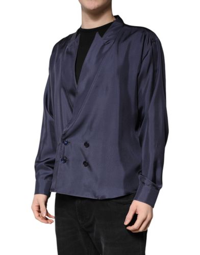Dark Silk Double Breasted Men's Shirt (Pre-Owned) - Dolce & Gabbana - Modalova